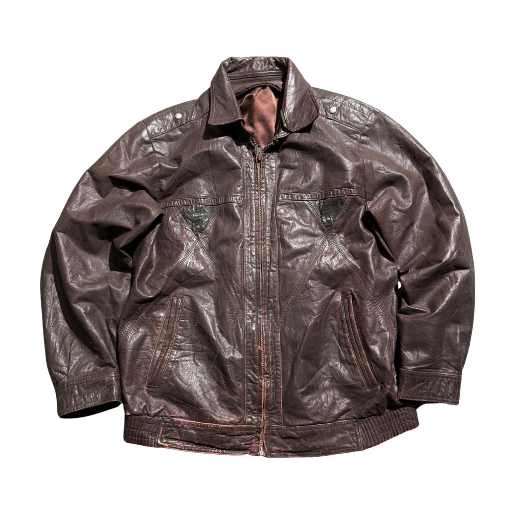 BROWN VINTAGE LEATHER JACKET