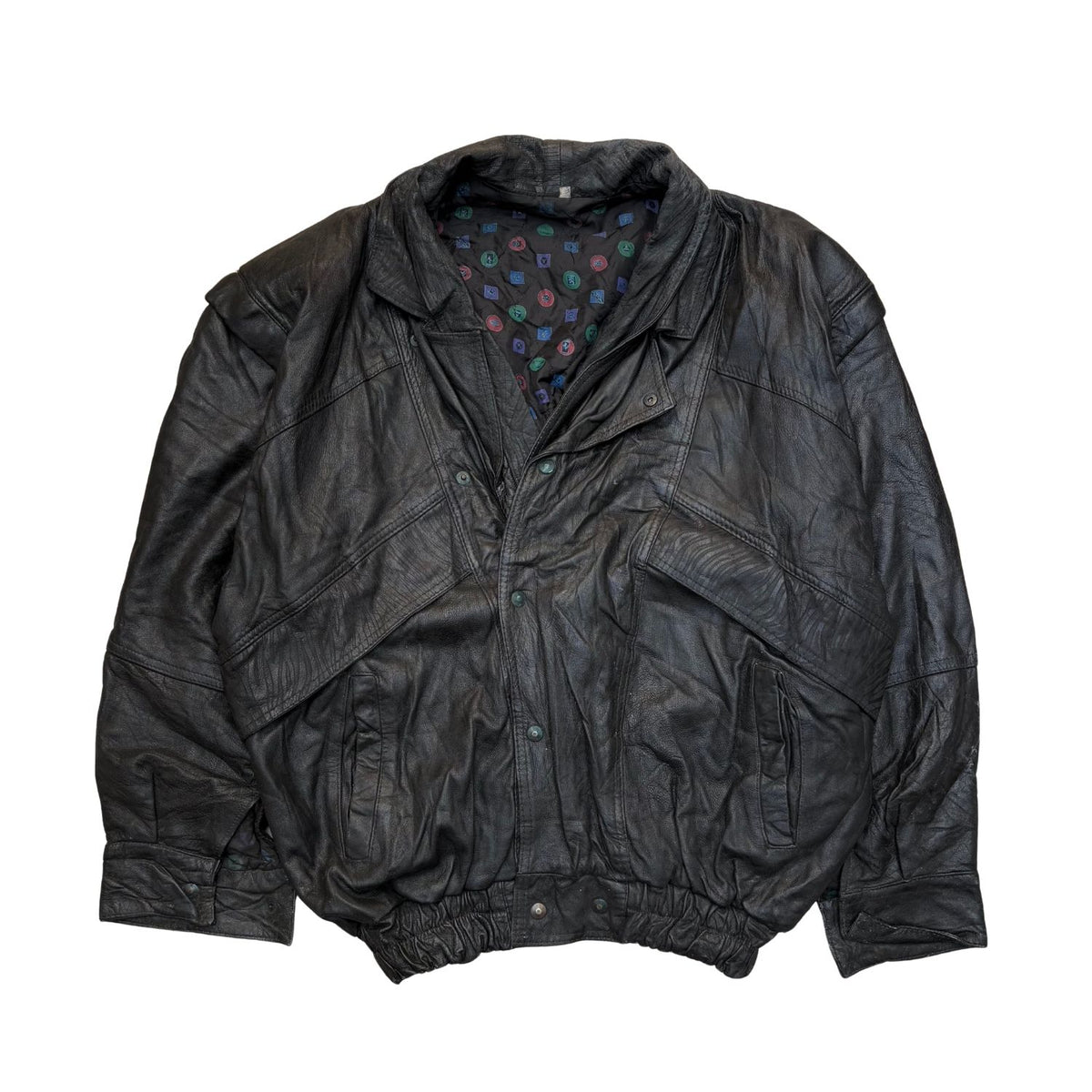 BLACK LEATHER ( SLEEVES DETACHABLE)