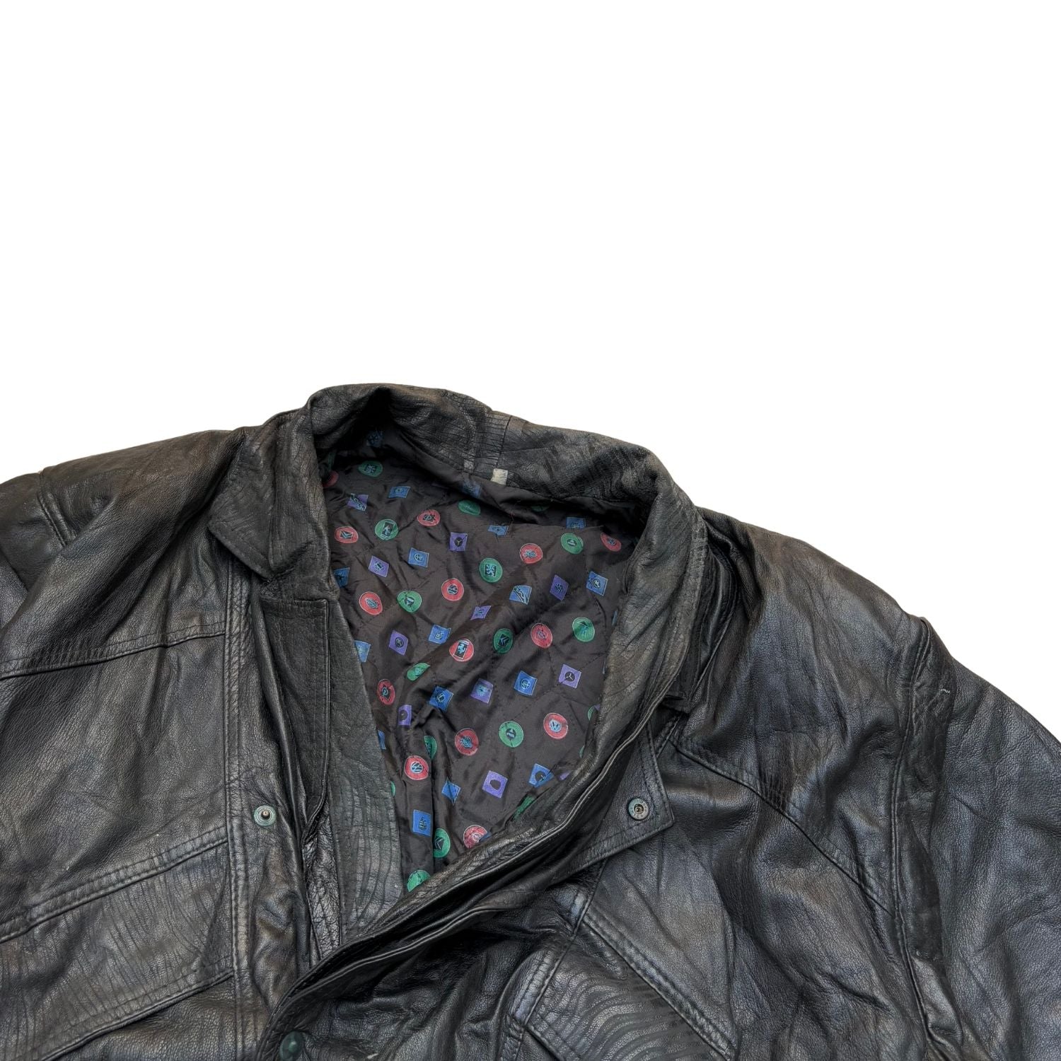 BLACK LEATHER ( SLEEVES DETACHABLE)