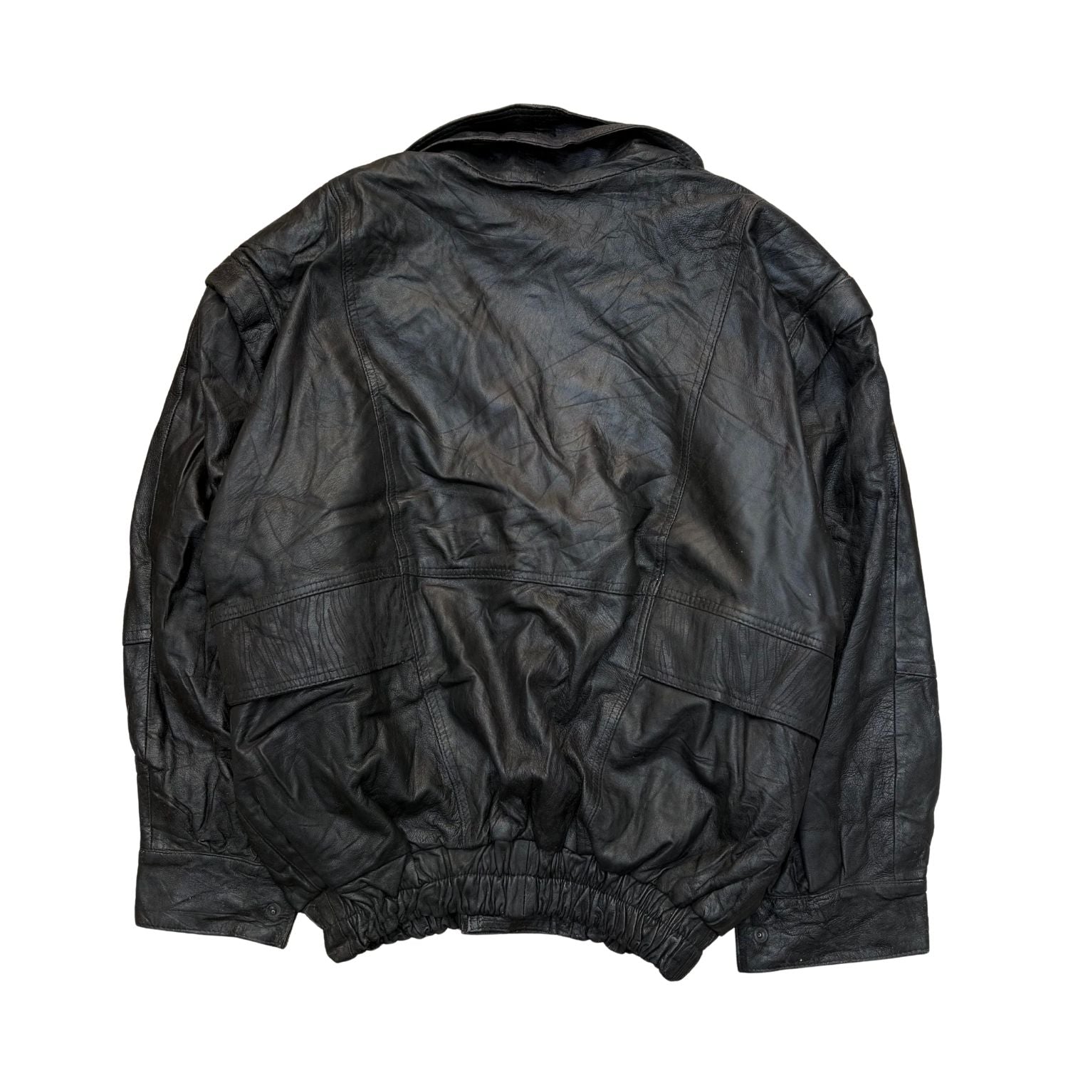 BLACK LEATHER ( SLEEVES DETACHABLE)